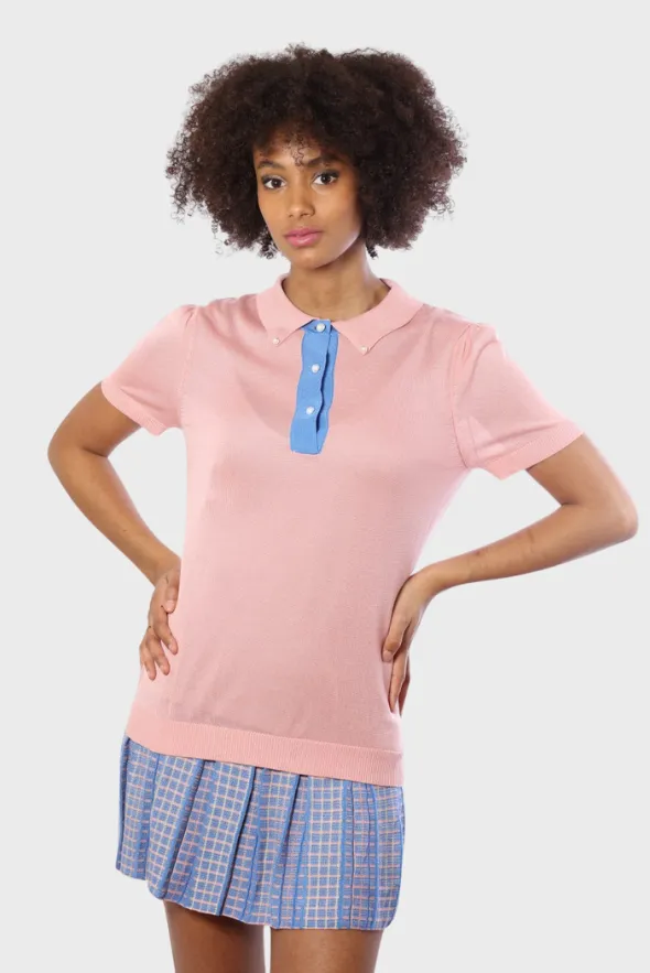 Women’s Chic Two-Tone Tencel Polo