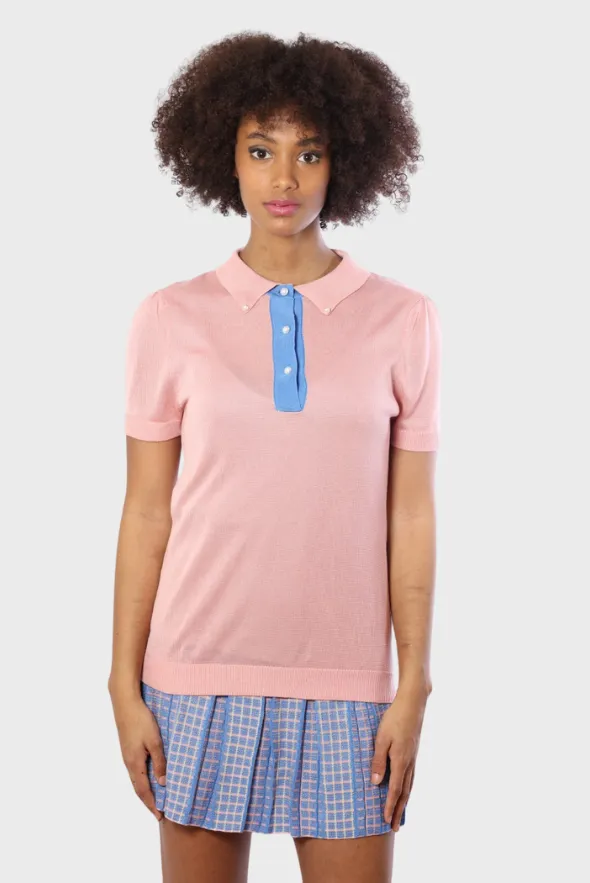 Women’s Chic Two-Tone Tencel Polo