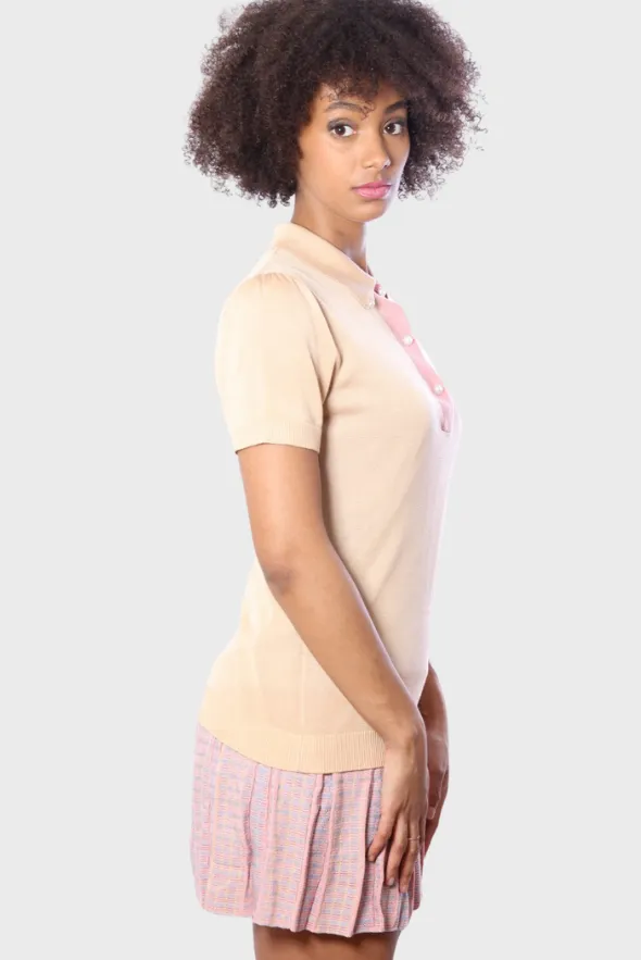 Women’s Chic Two-Tone Tencel Polo