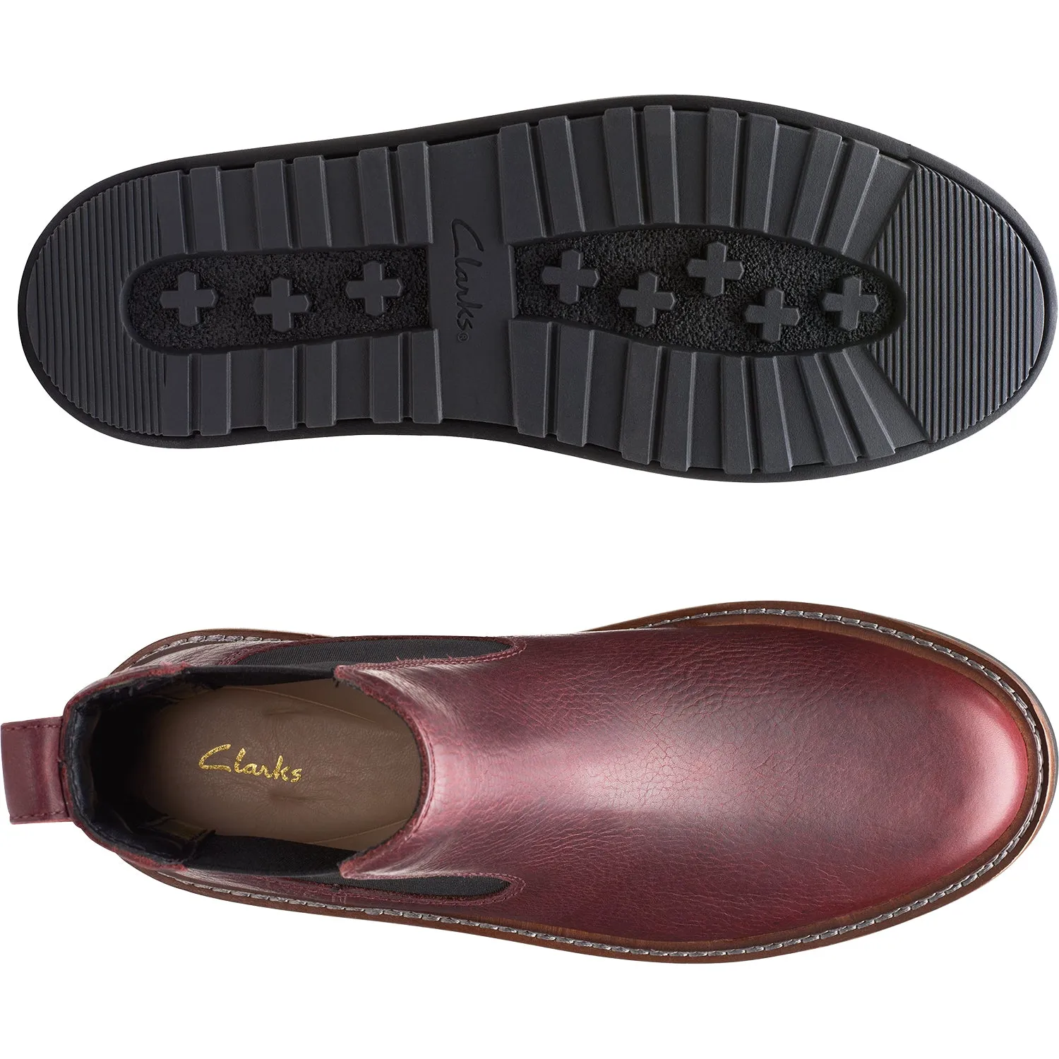 Women's Clarks Orianna W Up Burgundy Leather