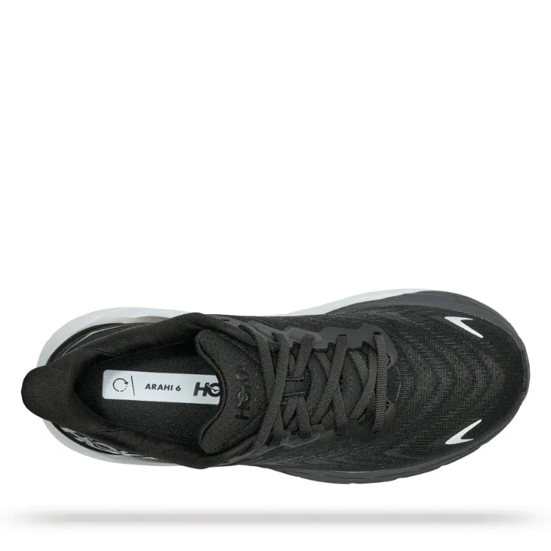 Women’s HOKA Arahi 6 – Black/White (BWHT)