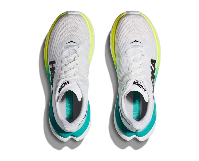 Womens Hoka Mach 5 in White/Blue Glass
