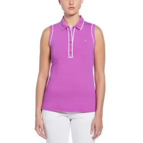 Women's Veronica Sleeveless Golf Polo Shirt In Purple Cactus Flower