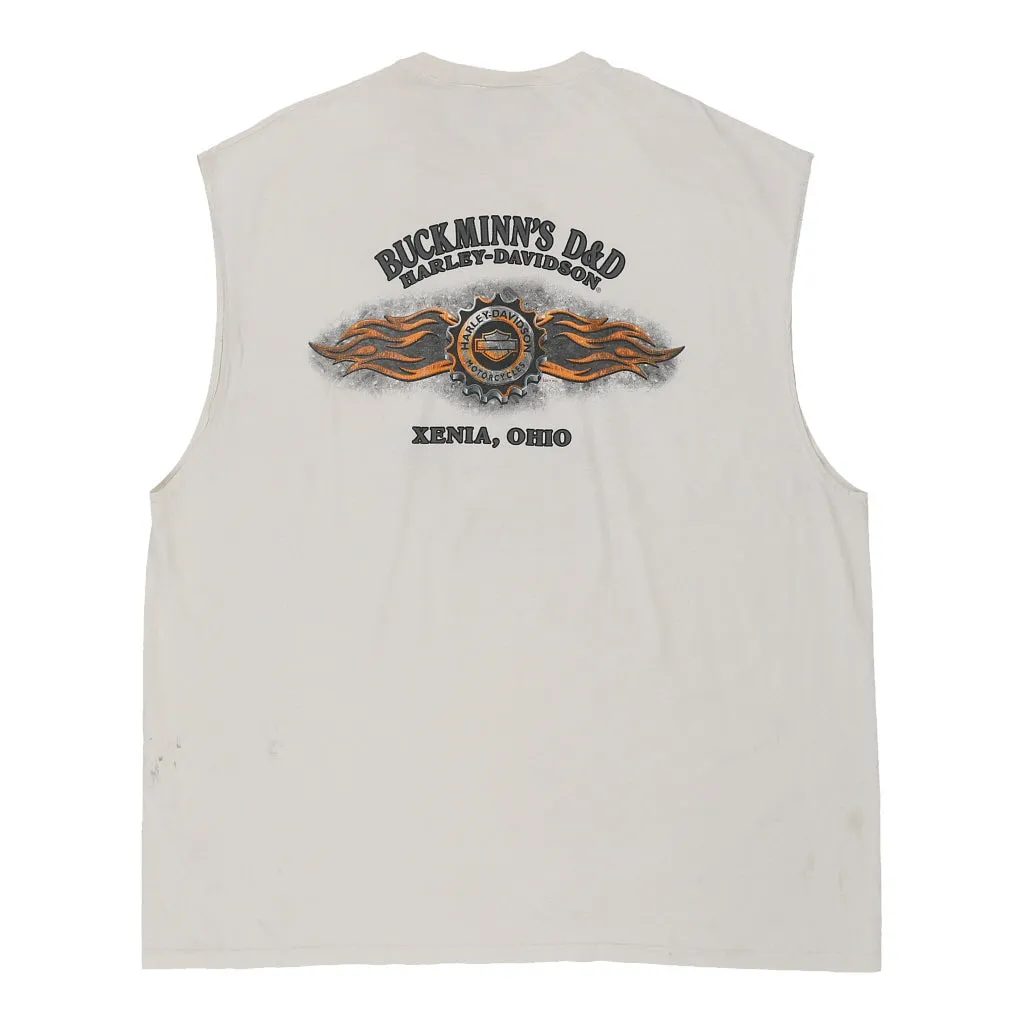 Xenia Ohio Harley Davidson Graphic Vest - 3XL White Cotton