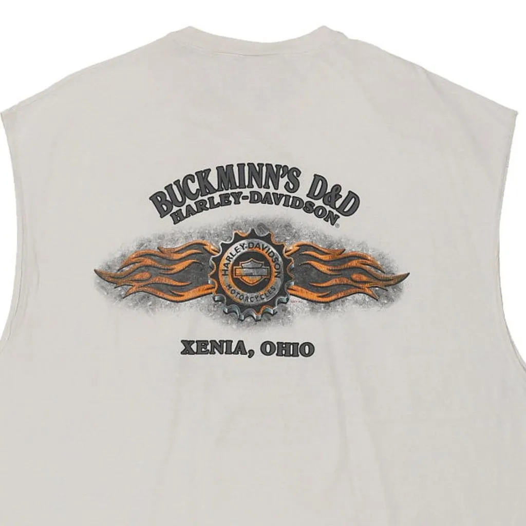 Xenia Ohio Harley Davidson Graphic Vest - 3XL White Cotton