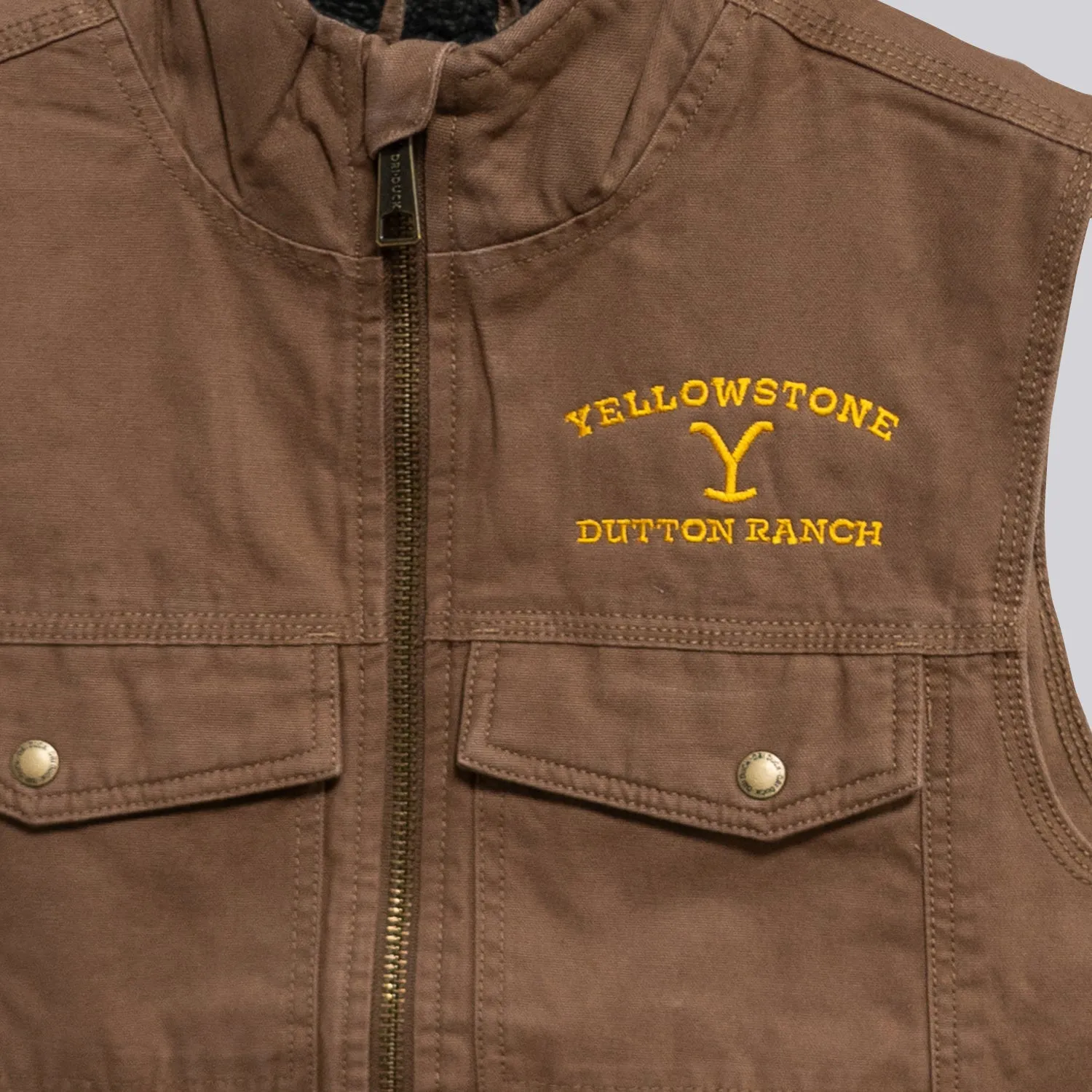 Yellowstone Dutton Ranch Logo Brown Cloth Vest