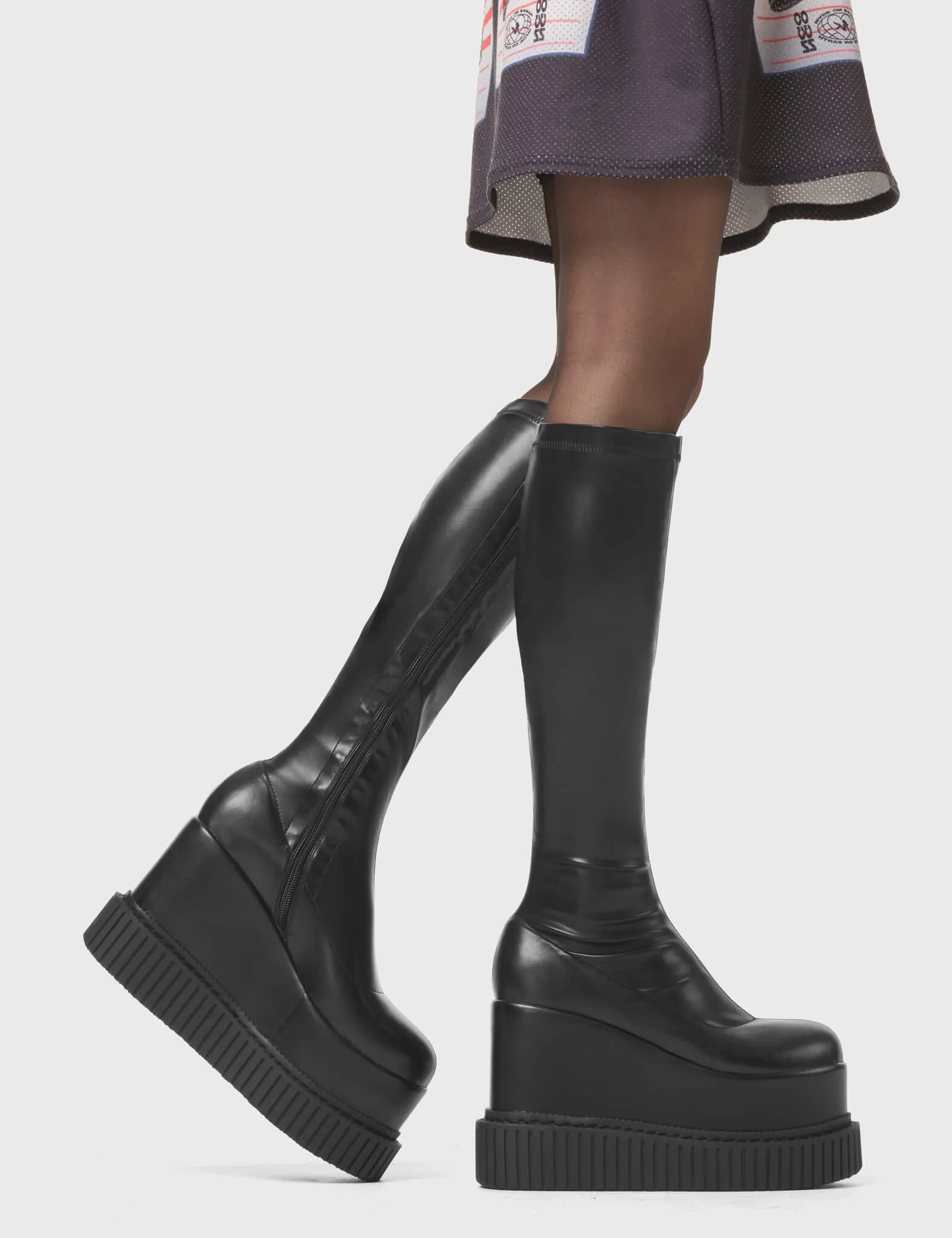 You're Wild Chunky Platform Creeper Knee High Boots