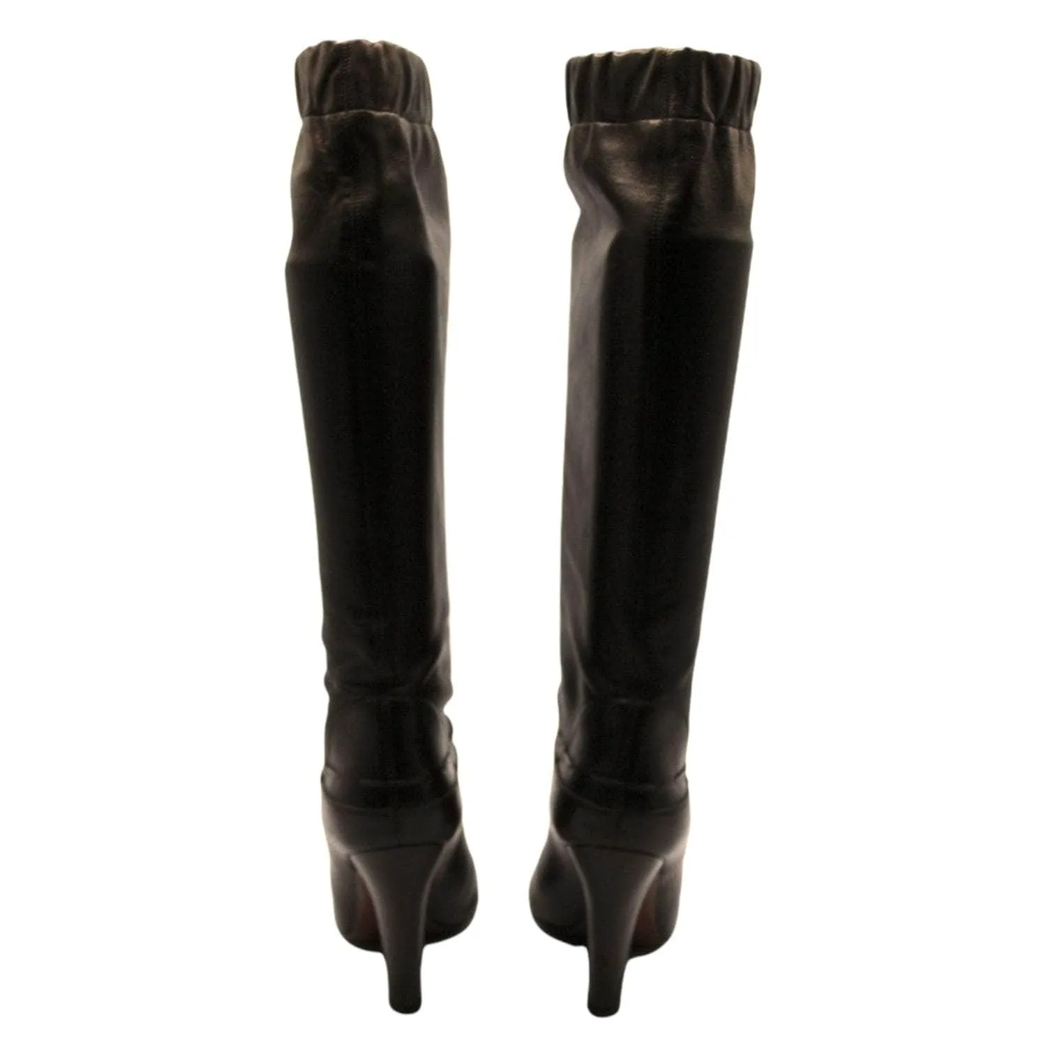 YSL Yves Saint Lauren Brown Leather Knee High Boots