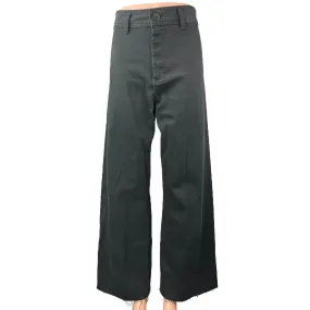 Zara Women's Black High Waisted Raw Hem Casual Ankle Wide Leg Denim Jeans Size 6