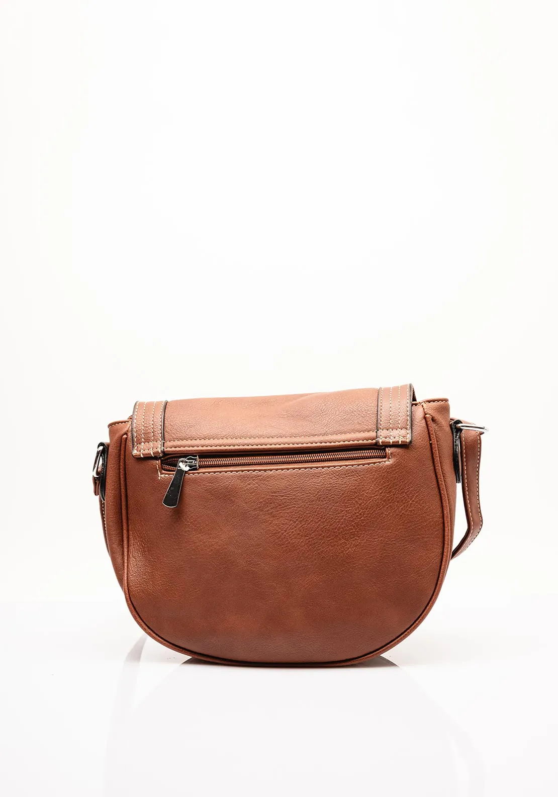 Zen Collection Flapover Crossbody Bag, Brown