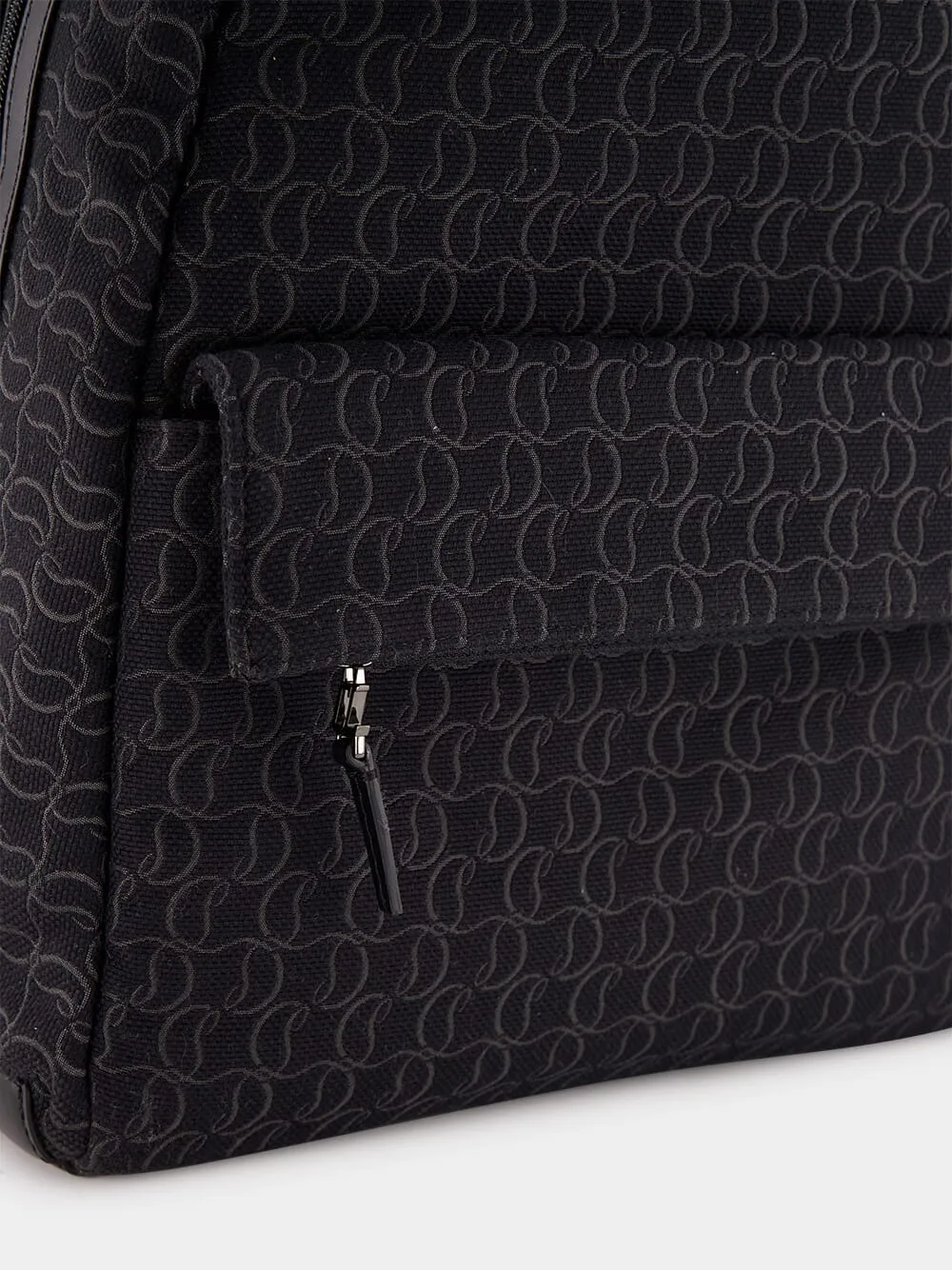 Zip N Flap Logo Jacquard Backpack